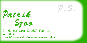 patrik szoo business card